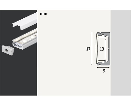 Profilé LED avec dimensions