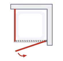 Duschtür mit Seitenwand mit Drehtür SCHULTE Alexa Style 2.0 ExpressPlus 80 x 80 cm Profil aluminium Glasdekor Depoli Light schmutzabweisende Glasbeschichtung inkl. Duschwanne