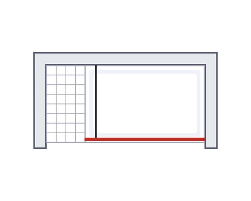 Paroi de douche avec porte coulissante