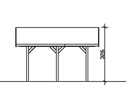 Illustration d''un kota grill avec indication de hauteur de 326 cm.