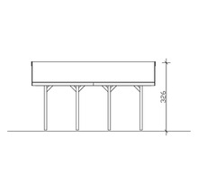 Carport simple SKAN HOLZ Wallgau avec lattis et ancrage pour poteaux H 430 x 600 cm imprégné