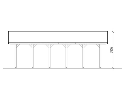 Dessin technique d''un carport avec indication de la hauteur