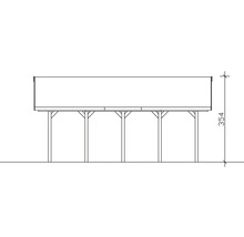 Carport double SKAN HOLZ Wallgau avec lattis et ancrage pour poteaux H 620 x 750 cm imprégné