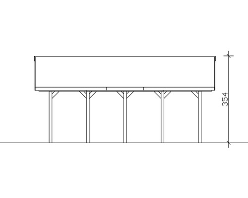Dessin d''un carport avec indication de hauteur 354