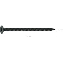 Vis pour construction rapide Knauf filetage fin TN 3,5 mm x 55 mm paquet = 500 pces