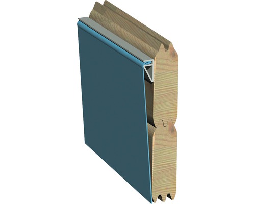 Vue en coupe d''une porte avec profilé d''étanchéité et cadre en bois