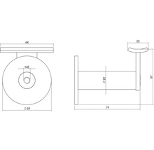 Dessin technique d''un support de rampe avec dimensions