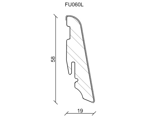 Dessin technique d''un profilé avec indications de dimensions