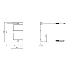 Numéro de rue lettre Intersteel E 100 mm acier inoxydable brossé