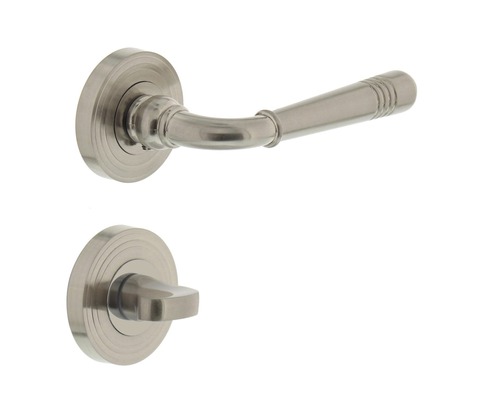 Türbeschlag-Garnitur mit Türgriff und Drehknopf aus Edelstahl