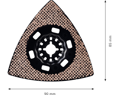 Papier abrasif triangulaire pour outil multifonction, 85 x 90 millimètres