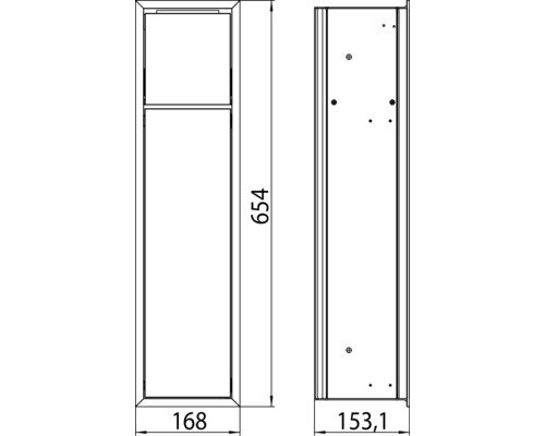Dessin technique d''une armoire de salle de bain avec dimensions.