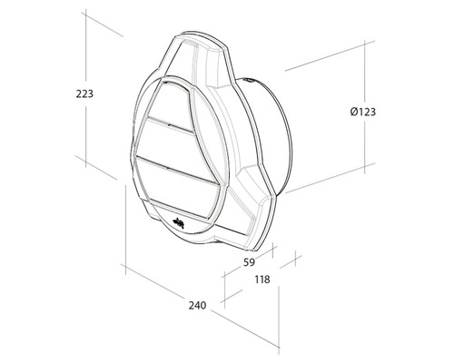Technische Zeichnung eines Tellerventils mit Maßangaben