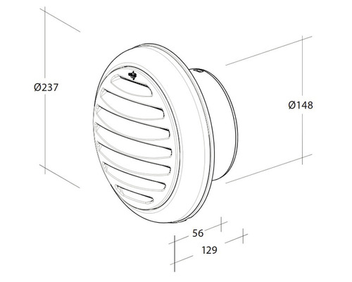 Illustration eines runden Mauerdurchführungsstücks mit Größenangaben