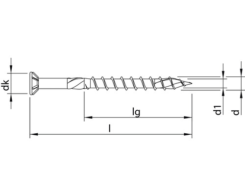 Zeichnung einer Schraube mit Maßangaben