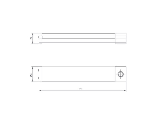 Dessin technique d''un porte-serviettes avec indications de dimensions