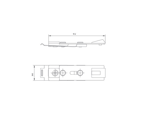 Dessin technique d''un mécanisme de fenêtre avec dimensions