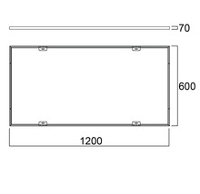 Set de cadre d'assemblage 1200x600x70 mm blanc pour luminaires LED encastrés-thumb-1