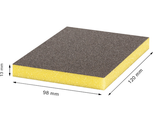 Schleifschwamm mit den Maßen 120 mm x 98 mm x 13 mm