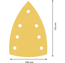 Papier abrasif triangulaire avec huit trous, taille 100 mm par 150 mm