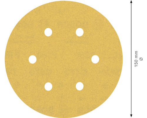 Disque abrasif avec six trous, diamètre 150 mm