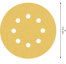 Schleifblatt für Exzenterschleifer Bosch, Ø125 mm, Korn 80, 8-Loch, 50 Stück