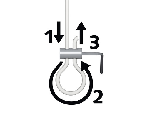 Anleitung zur Drahtseilmontage mit drei Schritten