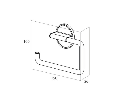 Dessin technique d''un porte-papier toilette avec dimensions