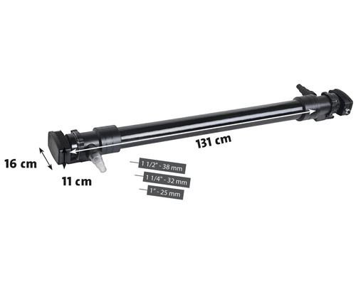 UVC-Wasserklärer, 131 cm lang mit den Anschlussgrößen 1 1/2 Zoll (38 mm), 1 1/4 Zoll (32 mm) und 1 Zoll (25 mm)