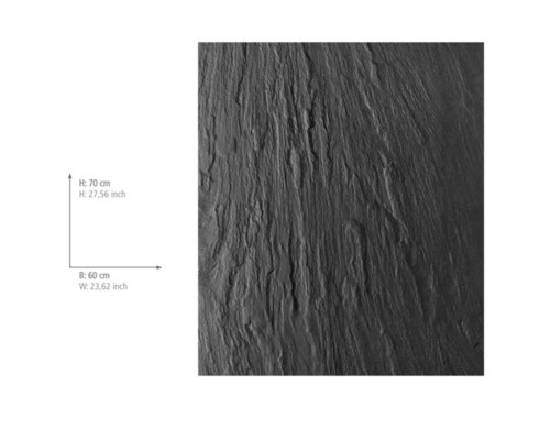 Schieferplatte mit den Maßen 70 cm Höhe und 60 cm Breite
