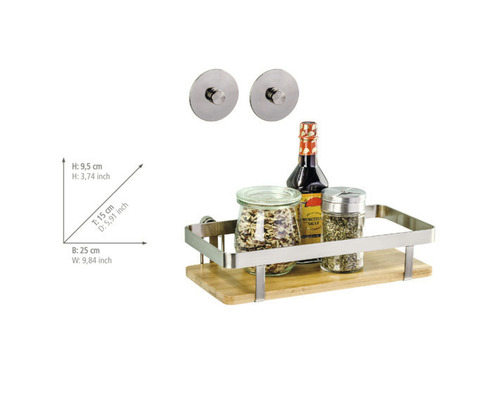 Wandregal mit zwei runden Wandbefestigungen zur Aufbewahrung in Küche oder Bad