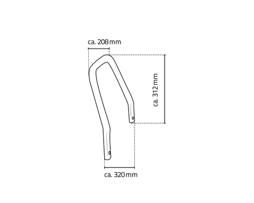 Technische Zeichnung eines Treppengeländers mit Maßangaben