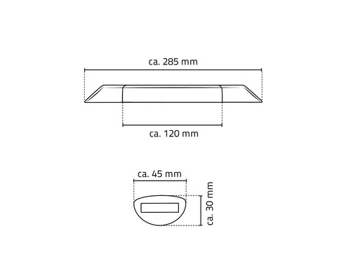 Dessin technique d''un passage de câbles avec indications de dimensions