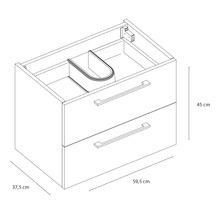 Waschtischunterschrank Differnz Somero BxHxT 60 x 45 cm x 38 cm Frontfarbe anthrazit matt 36.104.49