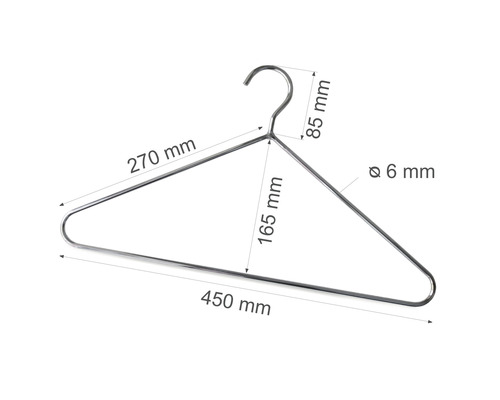 Cintre en métal avec dimensions
