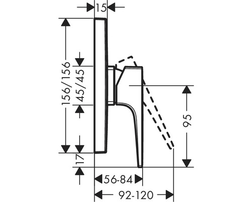 Dessin technique d''un robinet avec des dimensions.