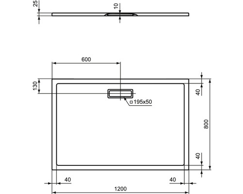 Receveur de douche, Marbre Cappuccino ULTRA FLAT, 120 x 80 x 3 cm