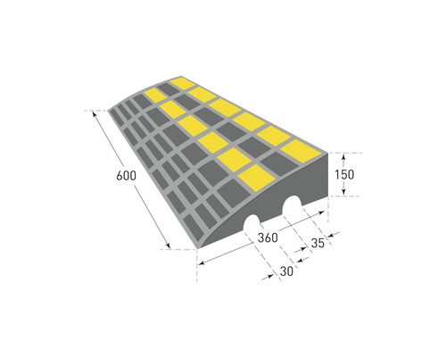 Passe-câbles avec indications de dimensions