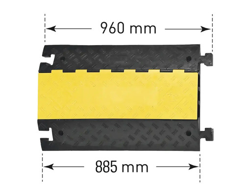 Passe-câble mesurant 960 mm sur 885 mm.