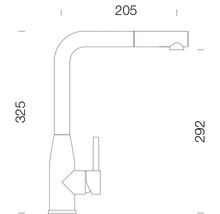 Dessin d''un robinet de cuisine avec des dimensions