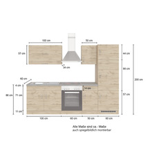 Bloc de cuisine avec dimensions