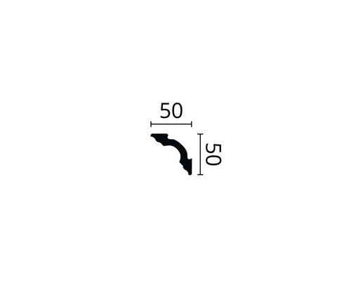 Dimensions d''une moulure décorative : 50 x 50 millimètres