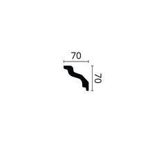 Schema einer Zierleiste mit den Maßen 70 mal 70