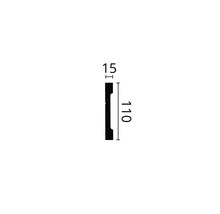 Abmessungen einer Sockelleiste, 15 x 110 Millimeter