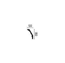 Abmessungsprofil einer Zierleiste: 50 x 80 Millimeter