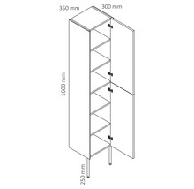 Hochschrank Legs 160 cm grün