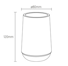 Technische Zeichnung eines zylindrischen Produkts mit den Maßen 120 mm Höhe und 80 mm Durchmesser.