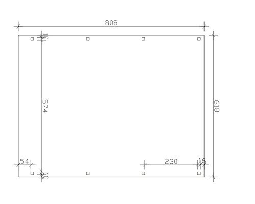 Dessin technique avec cotes d''un objet rectangulaire