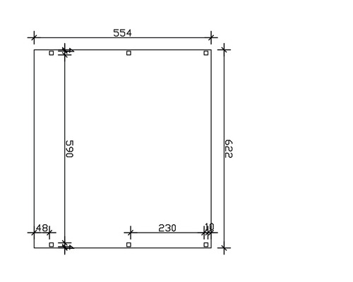 Dessin technique avec dimensions en millimètres