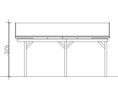 Schéma technique d''une tonnelle de jardin avec indication de mesure 326